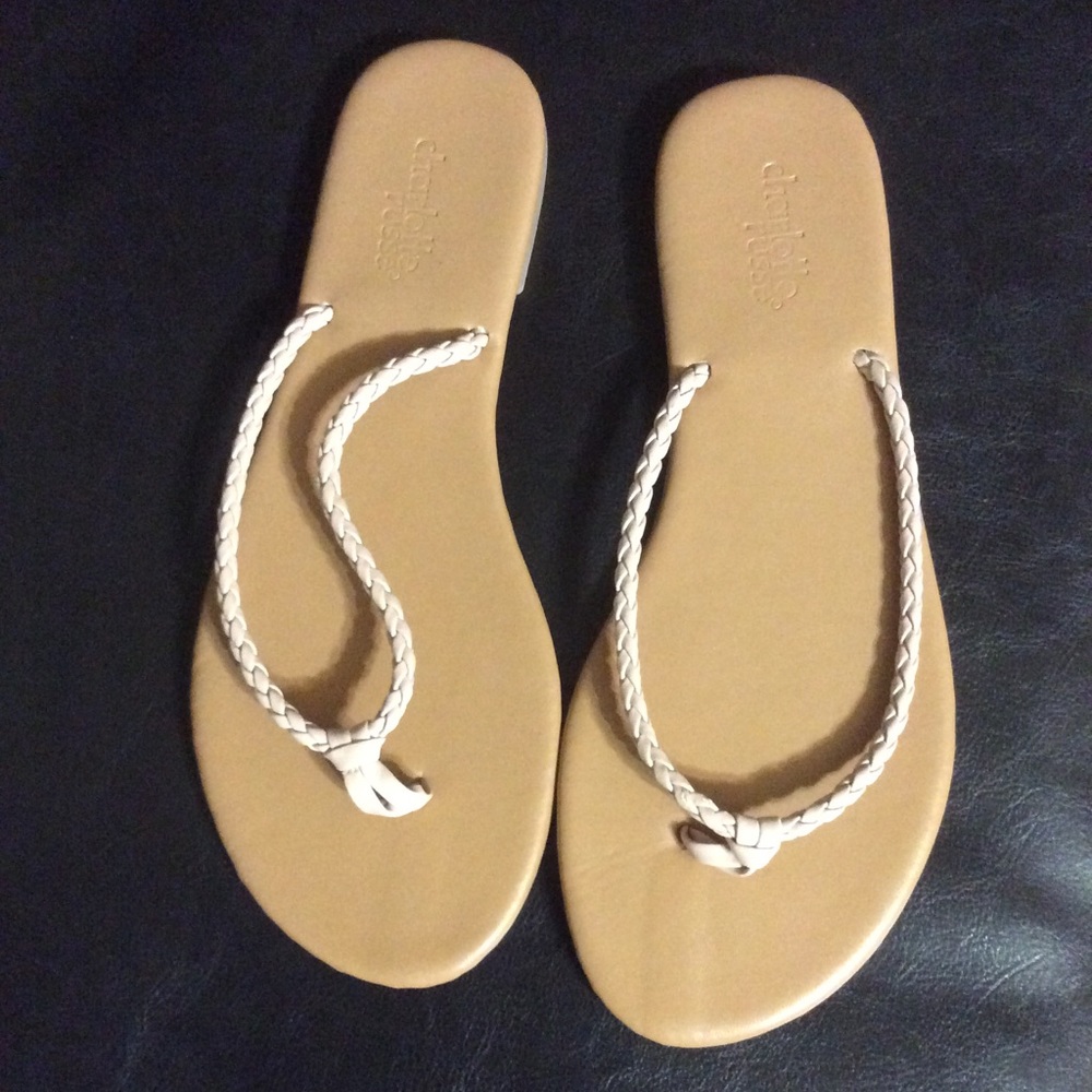 Charlotte Russe Tan Flip Flops Size 6